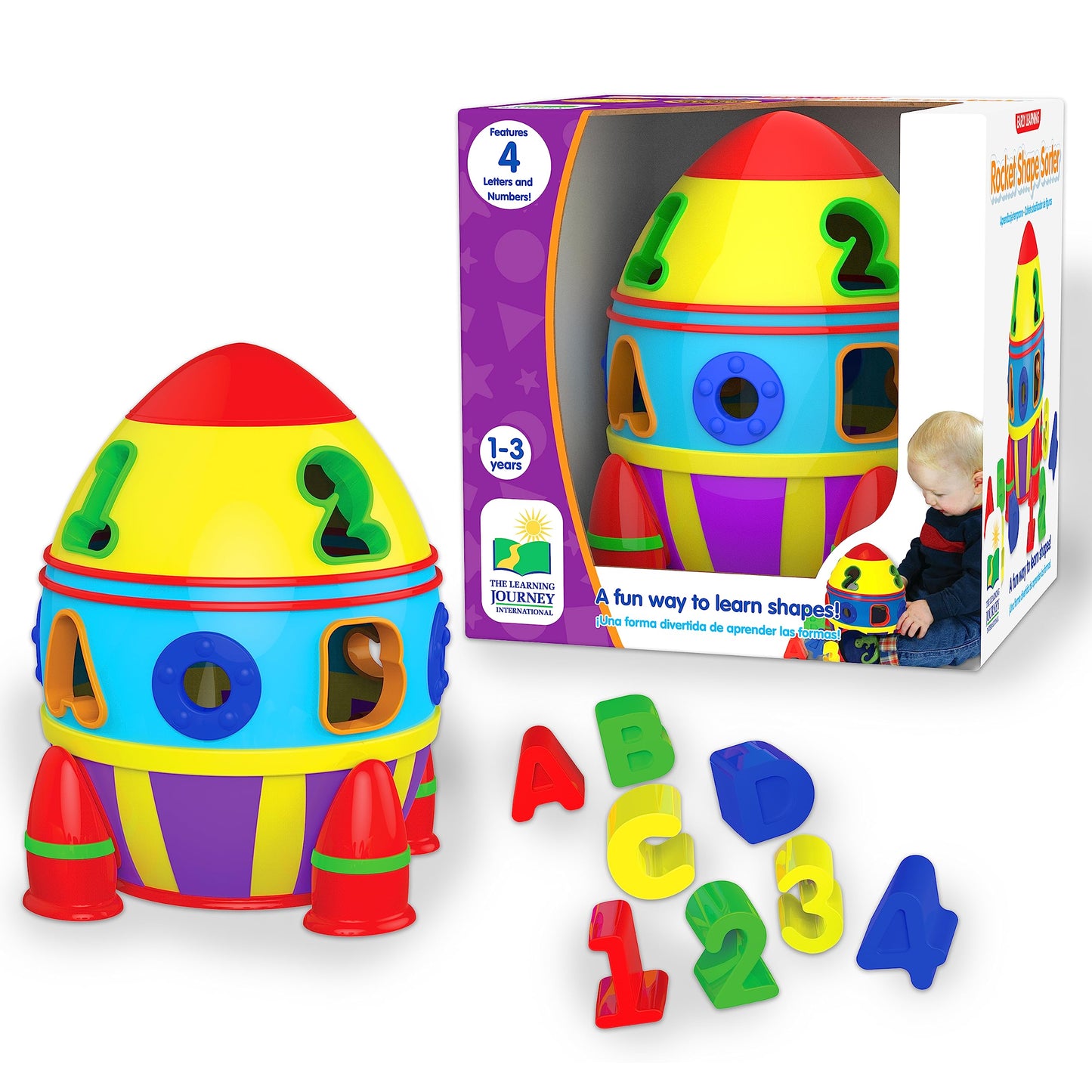 The Learning Journey Rocket Shape Sorter - Multi Color, Plastic, Medium, Model 204207 - Educational Toy for Toddlers 12 Months+