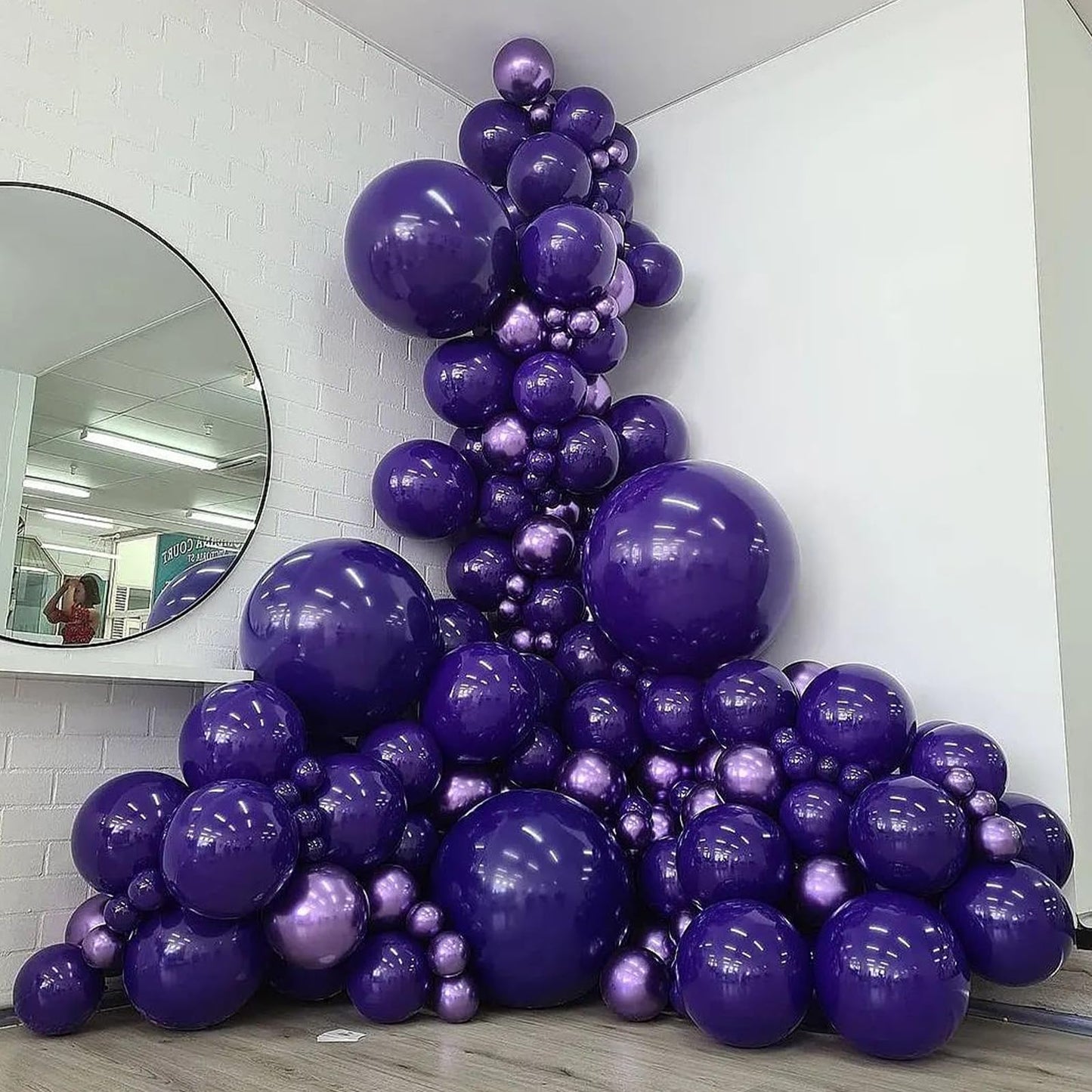 Jobkoo Purple Balloons, 12 Inch 30 Pcs Dark Purple Balloon Matte Royal Purple Latex Balloons For Arch Deep Purple Party Helium B