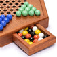 Yellow Mountain Imports Wooden Chinese Checkers Halma Board Game Set (12.7 Inches) With Storage Drawer And Solid Color Glass Marbles (16-Millimeter)