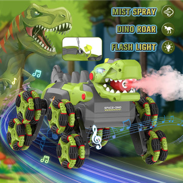 Dinosaur Remote Control Car - 8WD RC Car Toy for 4 5 6 7 8 Year Old Boys, 2.4Ghz RC Drift Monster Truck, Transform Stunt Car wit