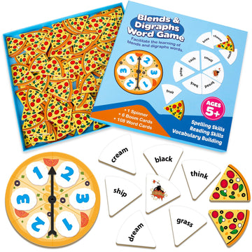 Kasfalci Blends & Digraphs Word Games,Phonics Games,Flash Cards,Speech Therapy Toys For Toddlers Kids,Learn To Read,Reading Lear