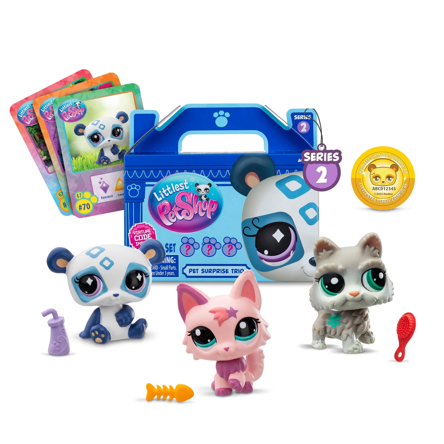 Littlest Pet Shop Pet Surprise Three Pack - Series 2 - Authentic PVC Mystery Figures - Multicolor - Ages 4+