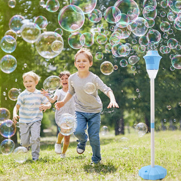 AIERSA Bubble Machine Automatic,Height 47 Inches Vertical Bubble Machine for Parties, Outdoor Battery Bubble Maker with Lights,B