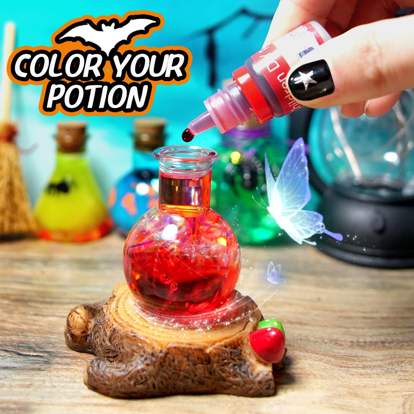 Ldomet Magic Potions Craft Kit For Kids - Mix 20 Glow Witch Potion Bottles, Fairy Magic Potions Making Kit - Christmas Decoratio
