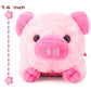 Ikasa Pig Stuffed Animal Plush Toy With Bow For Valentine Day,Cute 13.7'' Plushie Soft Small Cuddly Toys,Valentine'S Gifts For G