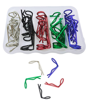 HOPLEX 50PCS RC Body Clips 90-Degree Angle Springy Pins Bent Springy Pins for 1/8 1/10 1/12 Scale Model Car Truck Crawler Truck