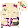 Safari Kidz Outdoor Explorer Kit - Pink Camouflage Cargo Vest And Hat Set, Backyard Nature Adventures, Washable Costume