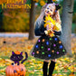 Teuevayl Black Cat Costume for Girls, 7 Pcs Kids Cat Costume with LED Light Up Tutu Skirt Cat Ears, Halloween Costumes for Girls