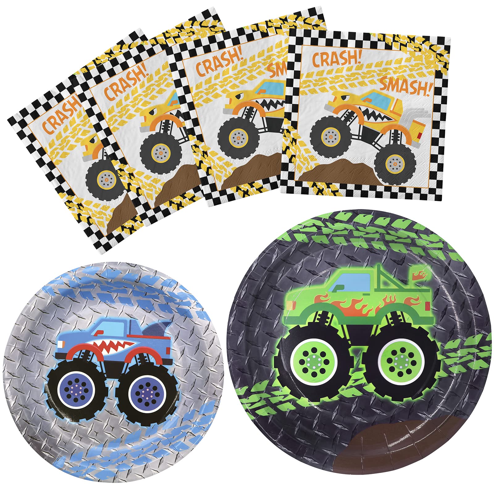 Monster Truck Party Plates And Napkins Monster Truck Party Decorations Monster Truck Party Favor Monster Truck Party Supplies Se