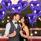 12 Pcs Heart Balloons,18 Inch Purple Heart Foil Balloons Love Balloons Valentine Balloons For Birthday Party Wedding Engagement