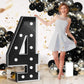 Imprsv Marquee Numbers Black Birthday Decorations: Large 4 Feet Tall Light Up Numbers 4Th 40Th Party Decor Big Mosaic Cardboard