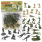 BMC Toys WW2 D-Day Plastic Army Men Set - 34 Soldier Figures, Medium Size, Od Green/Tan/Gray, Model BMC-40024