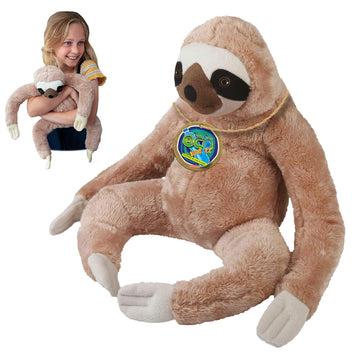 Ecobuddiez - Sloth From Deluxebase. 17 Inch Sloth Plush Toy. Eco Friendly Child Safe Sloth Stuffed Animal Made From Recycled Plastic Bottles.