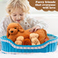 Hydren Nurturing Dog Stuffed Animal Sets Soft Cuddly Golden Retriever Plush Toys Nursing Mommy Dog With 4 Stuffed Baby Puppies F