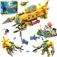 HOGOKIDS 3 Styles City Submarine Building Set with LED Light  Ocean Exploration Yellow Boat Sub Toy with 2 Sharks  Whale Skeleton and Ray Drone  Christmas Birthday Gift for Kids Boys Girls 8-14+