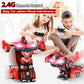 Qumcou Remote Control Car,Transform Robot RC Cars with Cool LED Headlights, 2.4Ghz Toys Car with 360 Degree Rotation and One-But