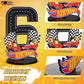 MiniInflat Race Car 6th Birthday Number Sign Centerpiece Race Car Theme 6th Birthday Party Supplies Wooden Table Decoration Phot