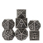 UDIXI Metal DND Dice 7PCS Polyhedral Dice Set D&D Metal Dice Ancient Silver for RPG Dungeons and Dragons Role Playing Games