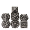 UDIXI Metal DND Dice 7PCS Polyhedral Dice Set D&D Metal Dice Ancient Silver for RPG Dungeons and Dragons Role Playing Games