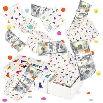 Giftota Happy Birthday Surprise Gift Box Explosion For Money, Money Gift Box Explosion With Confetti, Pop Out Money Gift Box, Mo
