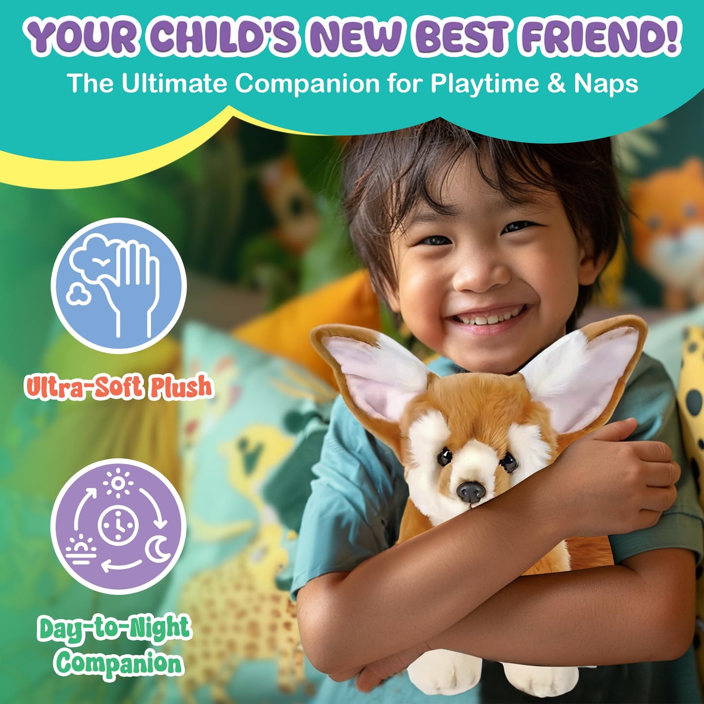 Forest & Twelfth 12'' Stuffed Fennec Fox Plush, Heirloom Collection Stuffed Animal, Premium Materials, Best Gift For Kids Age 3+
