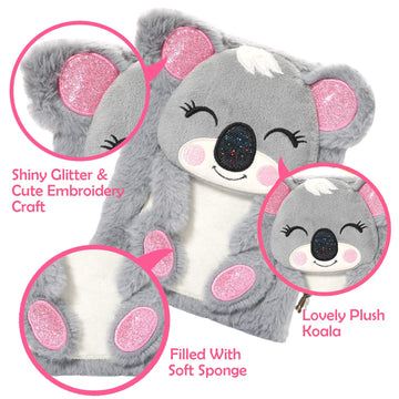 Koala Diary For Girls With Lock, Plush Koala Toys Gift For Teen Girls, Kids Koala Writing Journal Notebook, Birthday Gifts For Little Girls Ages 5 6 7 8 9 10-12 Year Old