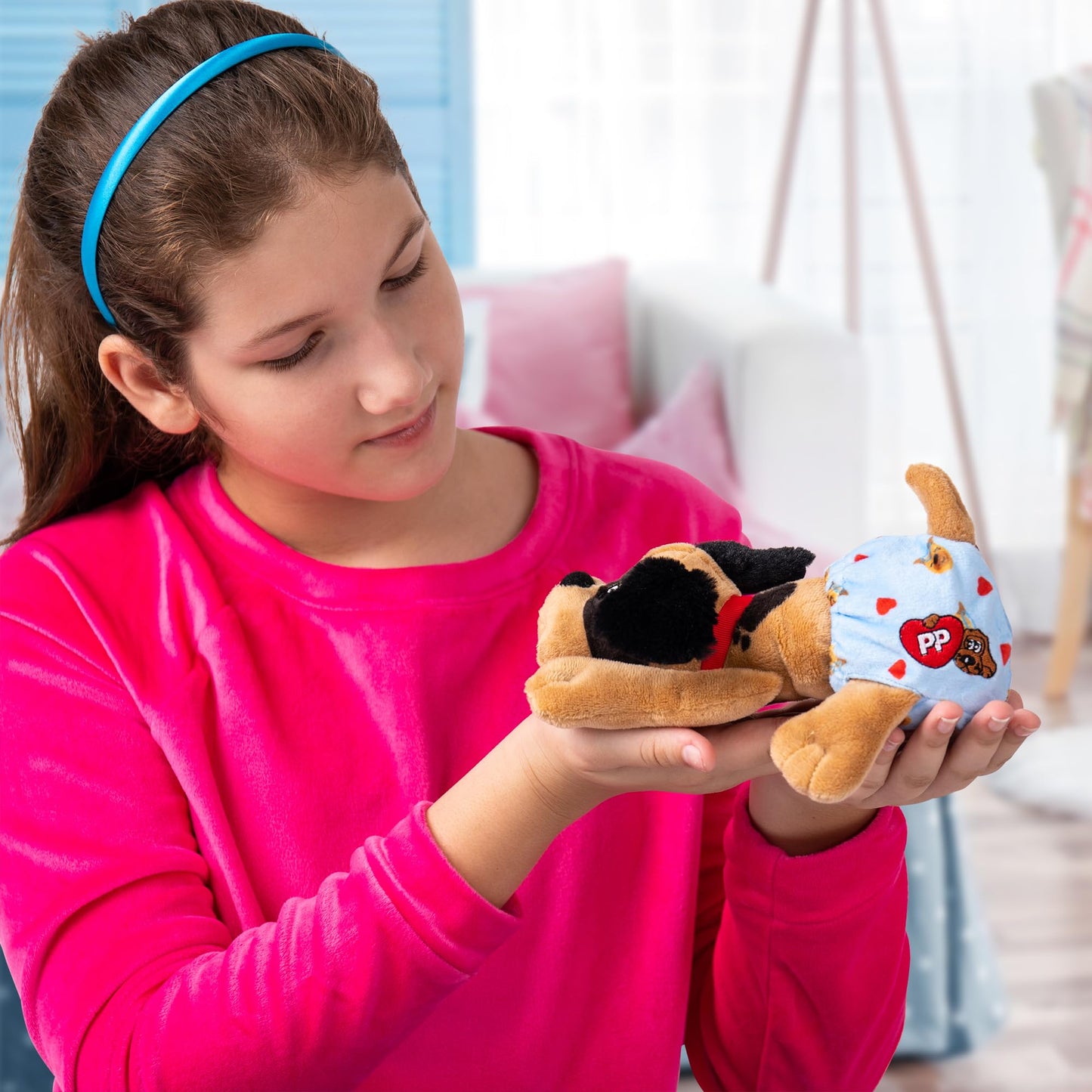 Pound Puppies Newborns Plush - Angel - Tan And Black, Eco Friendly