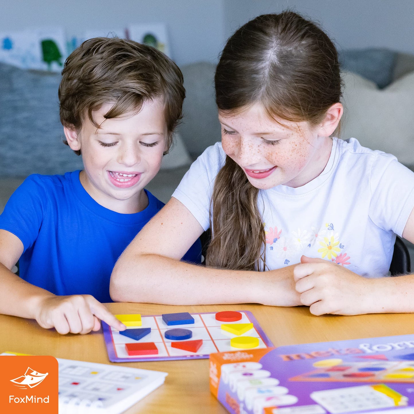 FoxMind MetaForms Puzzle Game - 80 Smart Puzzles, 6 Complexity Levels, STEM Skills, Ages 5+, Blue, Model FOX-MFLB