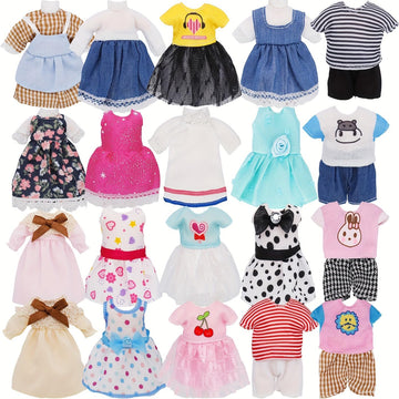 20 Sets 6 inch Chelsea Doll Clothes Accessories 15 Dresses 5 Outfits for Kids Christmas Birthday Gifts