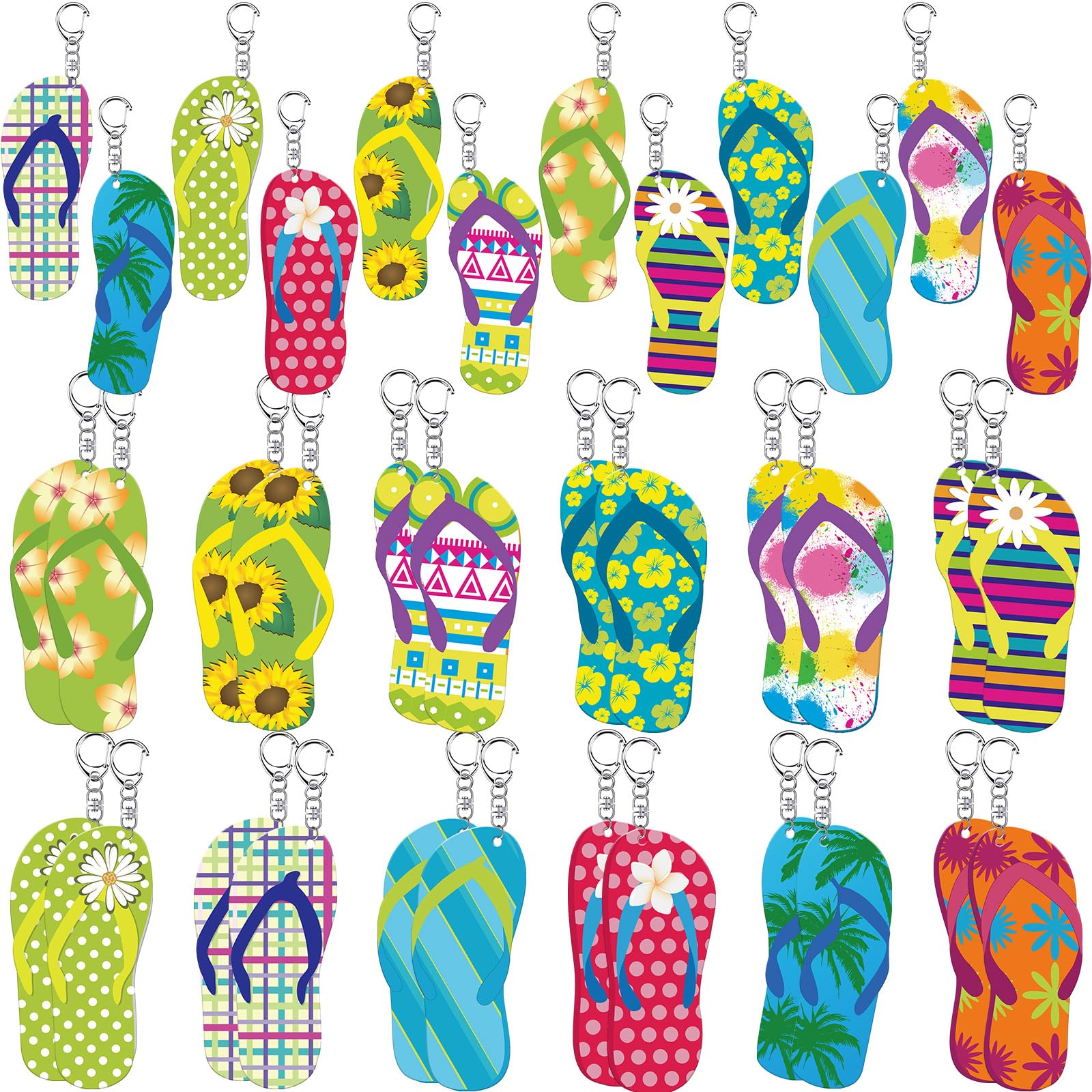 Bucherry 36 Pcs Beach Summer Party Favors Keychain Gifts Bulk Wooden Surfboard Sea Turtle Coconut Tree Christian Religious Key R