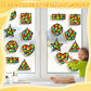 QOUBAI 32 Sets Back to School Geometric Recognition Suncatchers Craft DIY Window Stained Glass Effect Star Paper Crafts Home Sch
