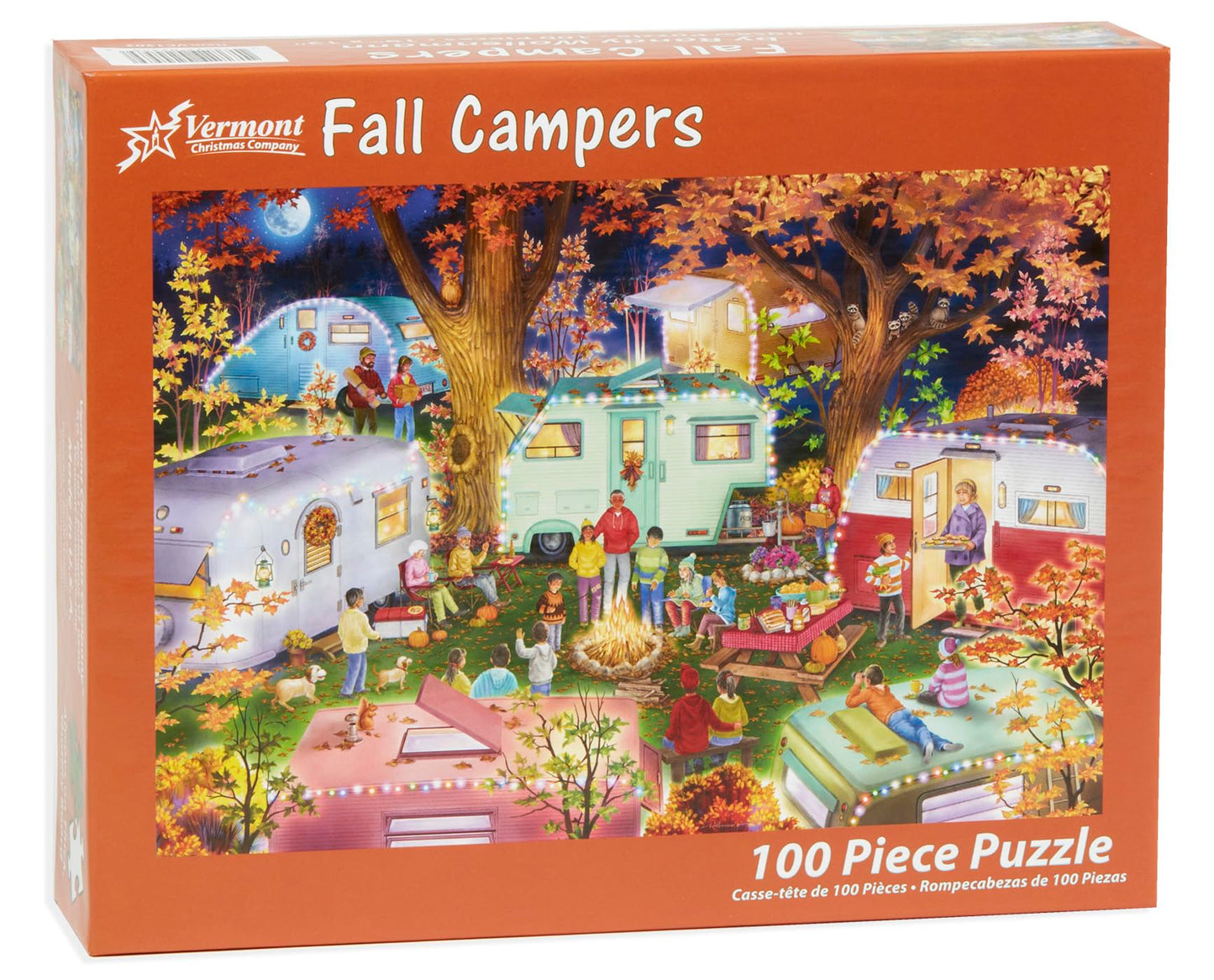 Fall Campers 100 Piece Puzzle by Vermont Christmas Company - 19 x 13 - Large Pieces Perfect for Seniors & Kids