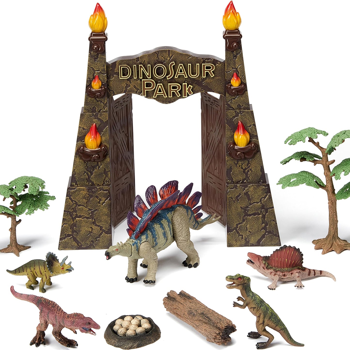 Eku Easyku Large Dinosaur Park Gate Dino Nest Of Eggs Realistic Dinosaur Toys For Kids 3-5 5-7 Jurassic World Dinosaur Toys Steg