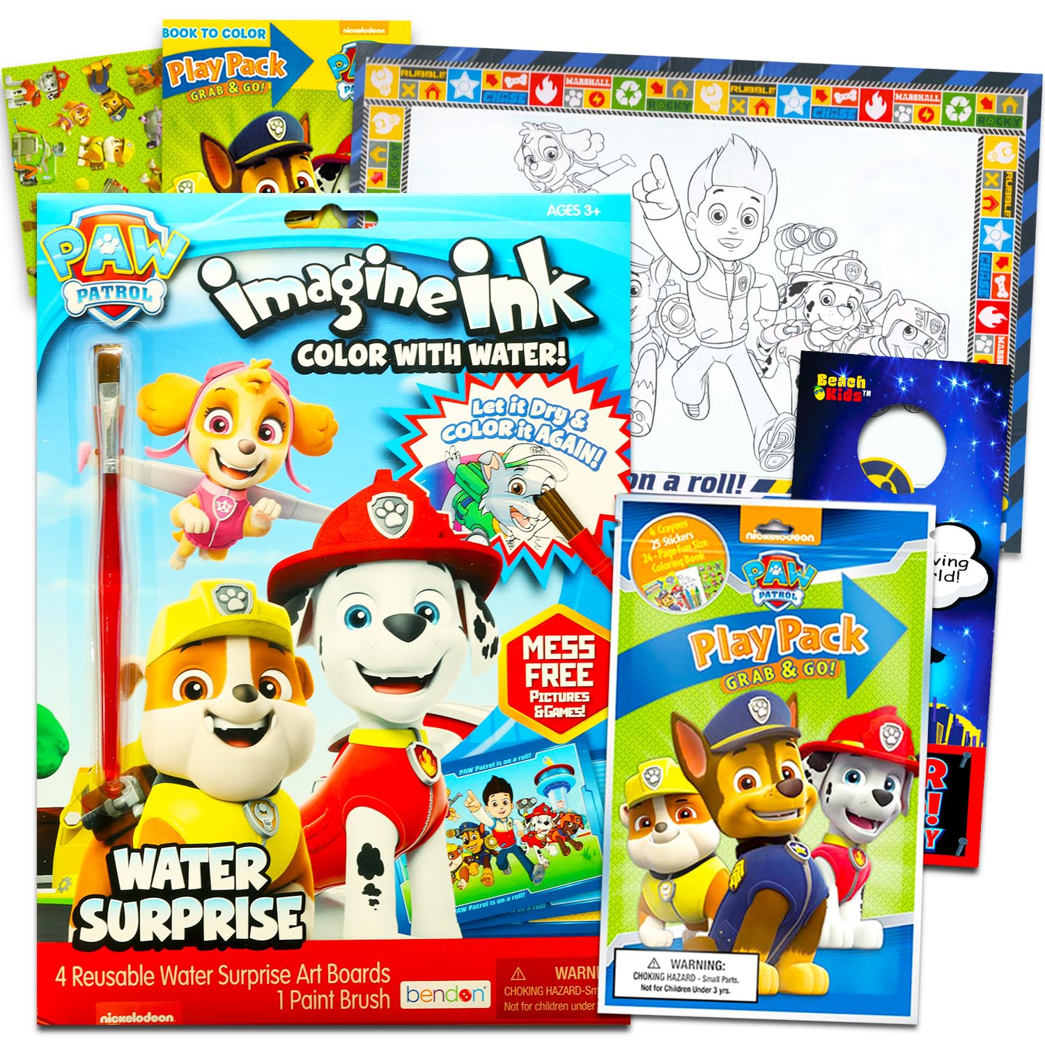 Paw Patrol Paint with Water Imagine Ink Coloring Book - Paw Patrol Activity Set Bundle Includes Reusable Paw Patrol Painting Boo