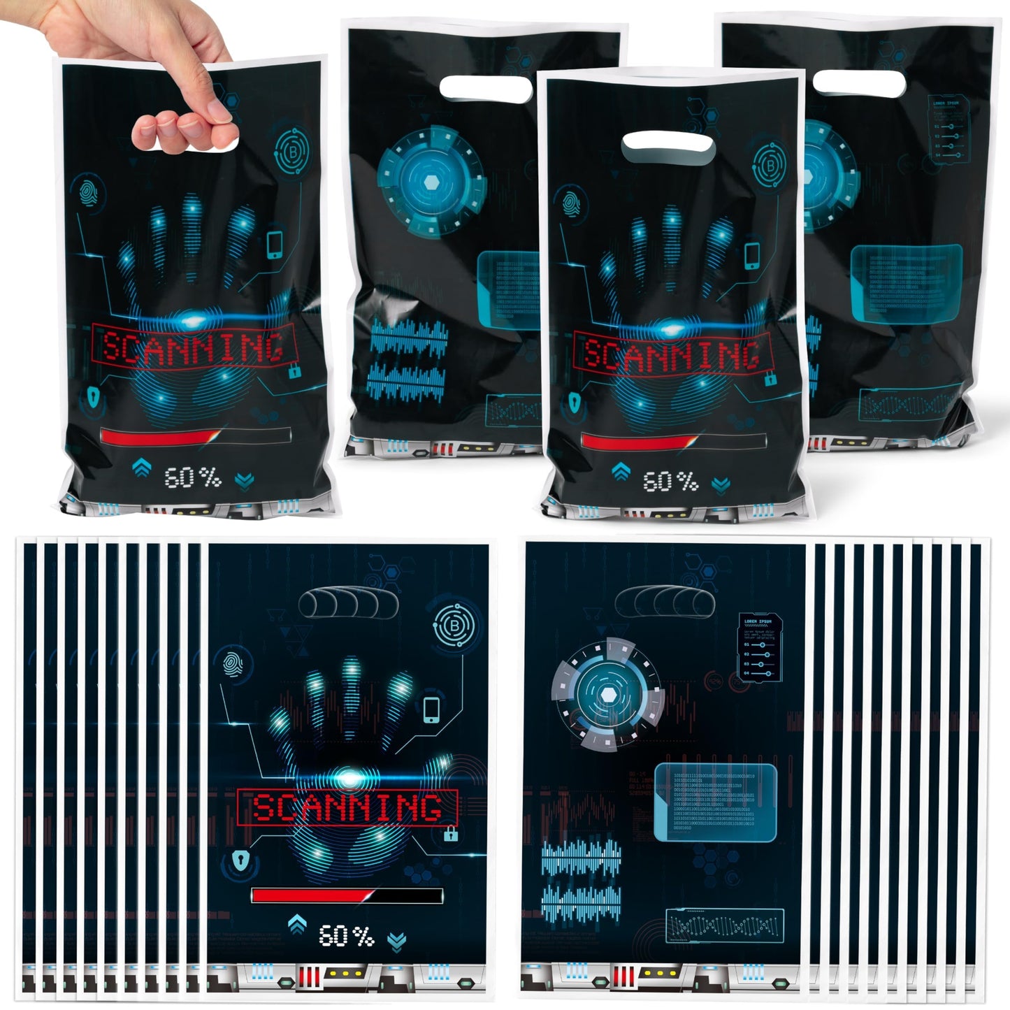 ArianQicult Top Secret Spy Party Favor Bags - 50Pcs Mysterious Secret Agent Goody Candy Treat Gifts Bags, Mystery Spy Themed Par