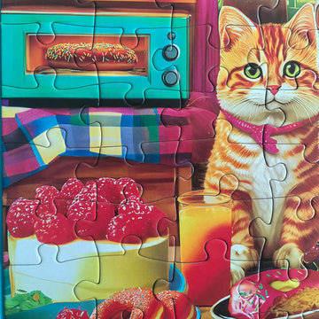 300 Pieces Jigsaw Puzzles For Adults - Puzzles For Kids Ages 6-8 8-10 10-12 - Large Piece Puzzles For Seniors - Kitchen Kittens And Donuts