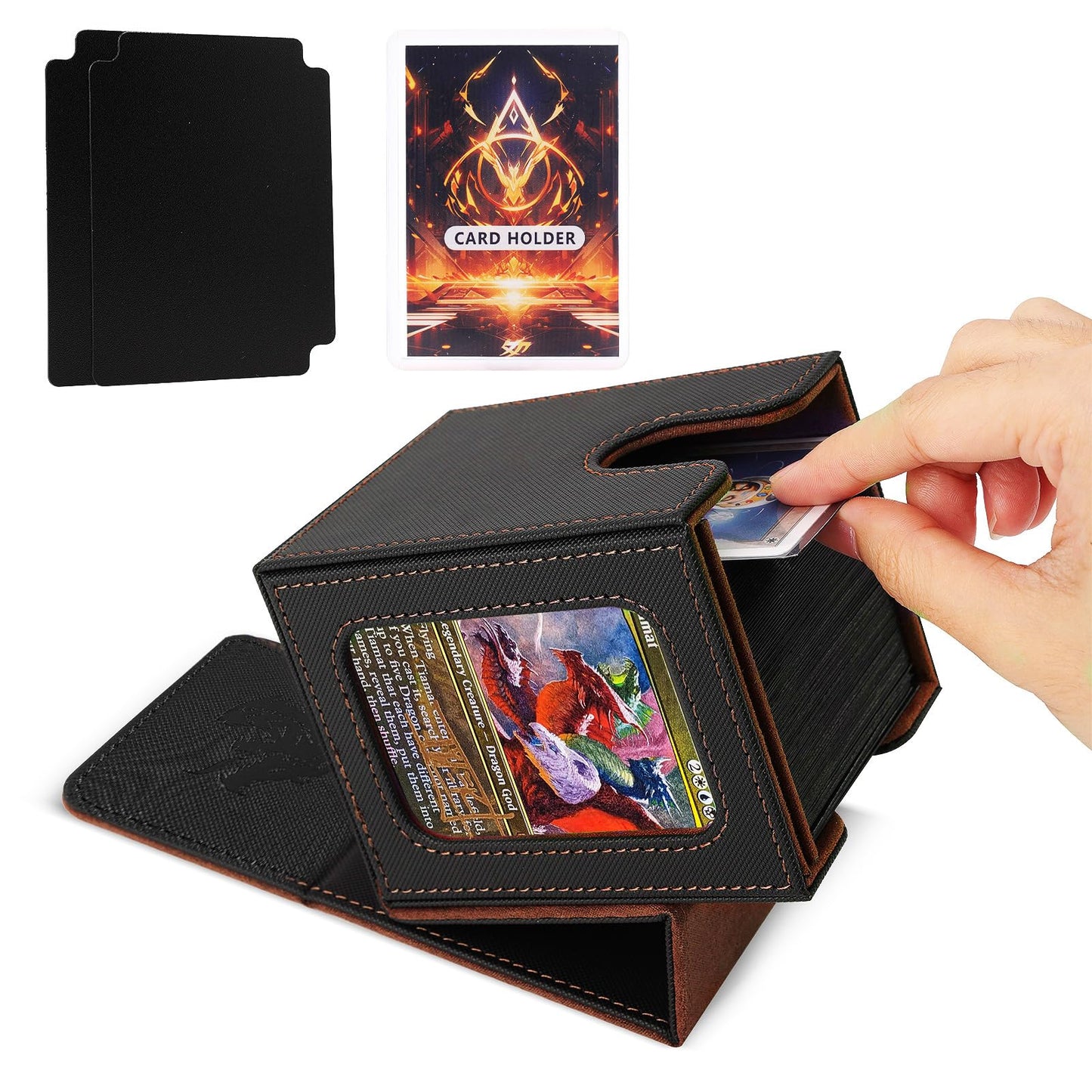 Artboutiq Mtg Deck Box For Commander Display,Card Deck Box Fits 100 Double Sleeved Cards, Magic Commander Tcg Card Storage Box W