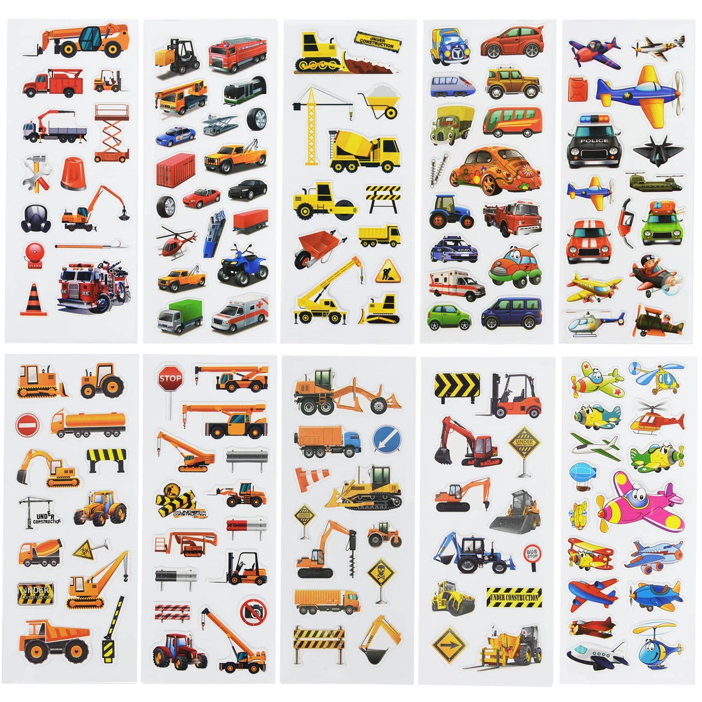 24 Sheets(400+) Car 3D Puffy Stickers For Toddlers Kids, Bulk Preschool Sticker Sheets For Reward, Craft, Scrapbooking