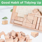 Iplay, Ilearn Kid Wooden Building Block Set, Toddler Natural Wood Block Montessori Learning Toy, Large Hardwood Stacking Brick Castle Unit, Preschool Classroom Gift 2 3 4 5 6 8 Year Old Boy Girl Child