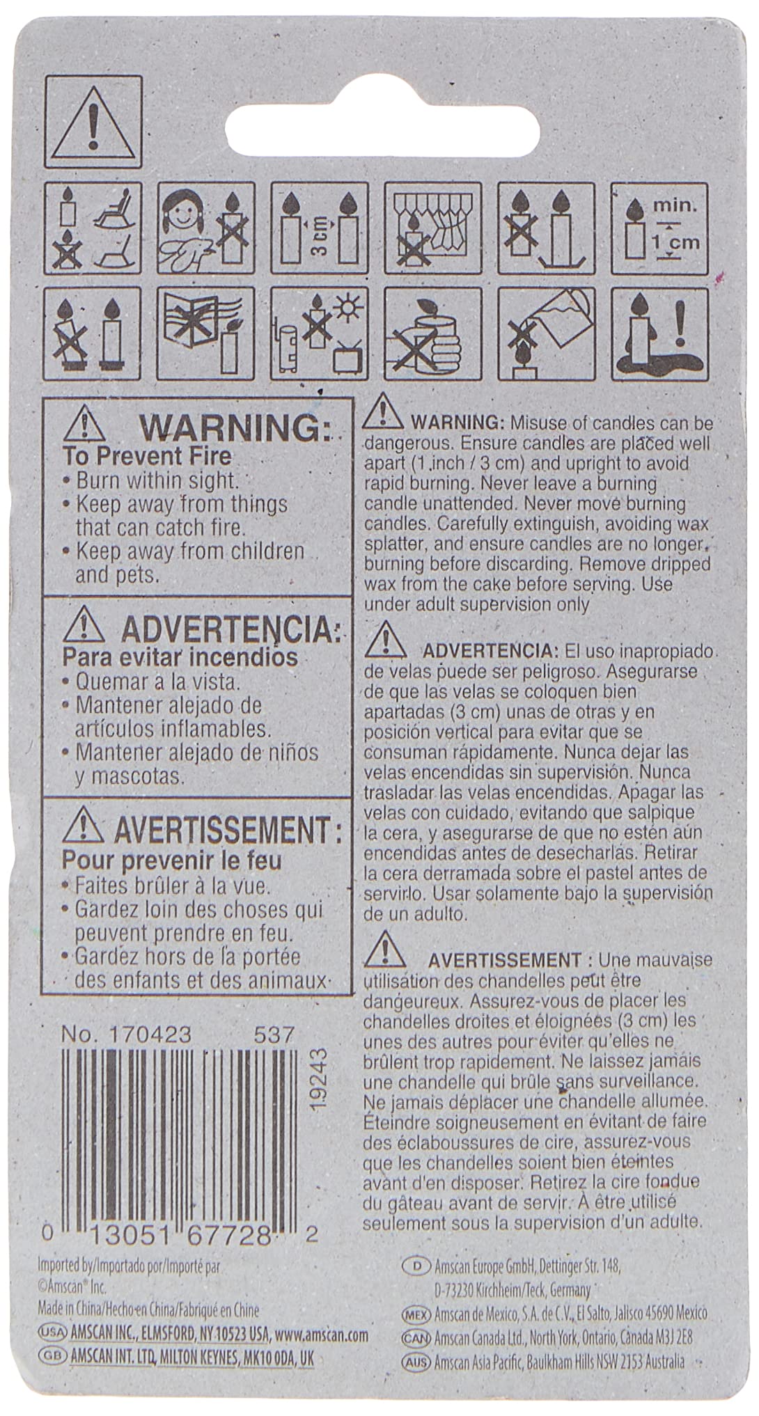 Amscan #7 Metallic Birthday Candle | Gold | Party Supply | 1 piece