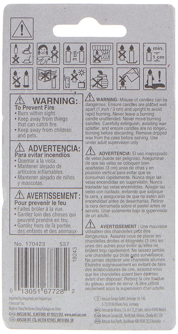 Amscan #7 Metallic Birthday Candle | Gold | Party Supply | 1 piece