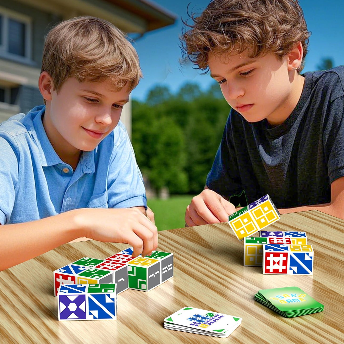 Family Board Game For Kids & Adults, Block Puzzle Games For Boys & Girls Ages 4-8 8-12, 2+ Player Card Matching Puzzles For Chil