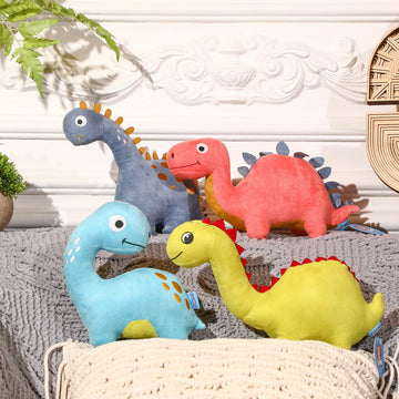 4 Packs Dinosaur Stuffed Animal Cute Dinosaur 9 Inch Plush Toys Adorable Soft Toy For Kids Baby Birthday Party Favors