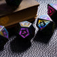 UDIXI Obsidian Dice Set, 7PCS Stone DND Dice with Colorful Pattern, Handmade Polyhedral Dice Set for D&D MTG Dungeons and Dragon