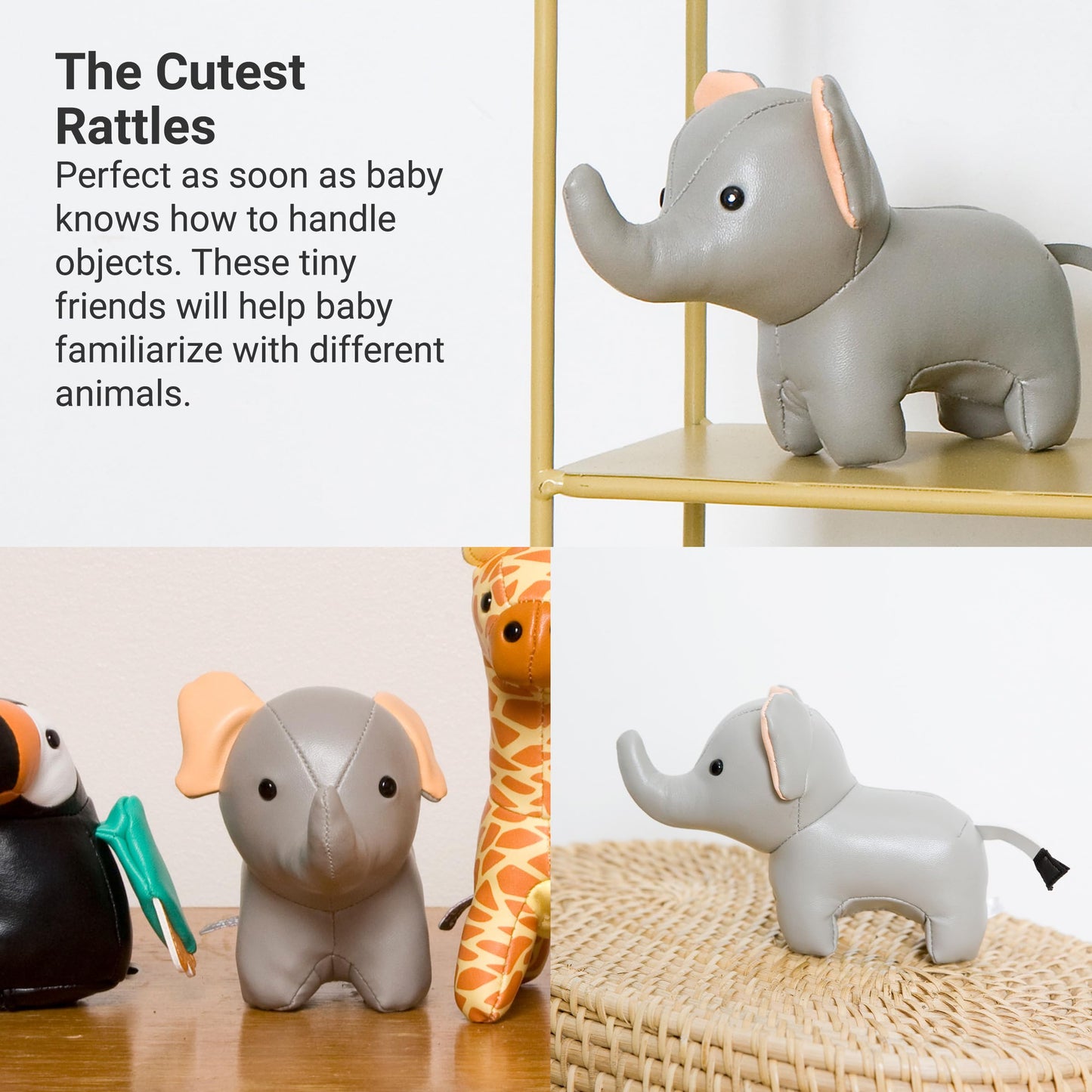 Little Big Friends Tiny Friends | Rattle Toy | Special Stuffed Animal | Easy To Clean | Vincent The Elephant