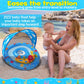 ZIZZ Baby Pool Float with Canopy - Inflatable Baby Swimming Float with UPF50+Sun Protection  Infant Pool Float with Toy Play Console Adjustable Seat for Boys Girls Toddler 6-36 Months
