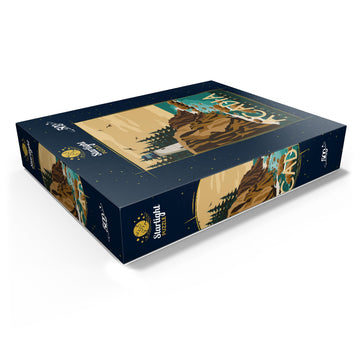 Mypuzzle Acadia National Park Maine Usa Art Deco Style Vintage Poster Illustration - Premium 500 Piece Jigsaw Puzzle For Adults