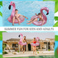 2PCS Flamingo Inflatable Pool Floats mature-themed Kids  Glitters Translucent Inflatable Pool Float for Kids Ages 6+  Fun Beach Floaties Summer Water Party Supplies(2 Size)