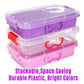 Carolart 3 Pack,Empty Sensory Bin,13.5 Inch Storage Container,Portable Plastic Storage Bins, Stackable Play Tray For Toys,Arts,C