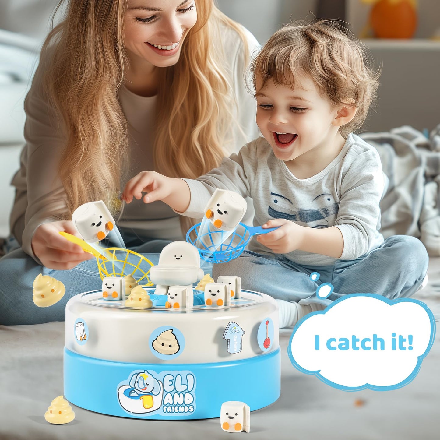 Board Games For Kids Ages 4-8, Toilet Catch And Bounce Toddler Games Ages 3-5, Family Game Toys For 4-6 Boys Girls, Christmas Bi